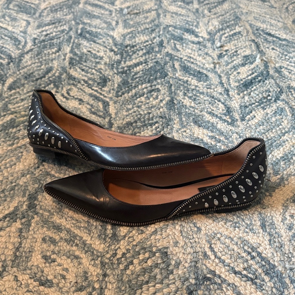 Rachel Zoe Black Studded Flats